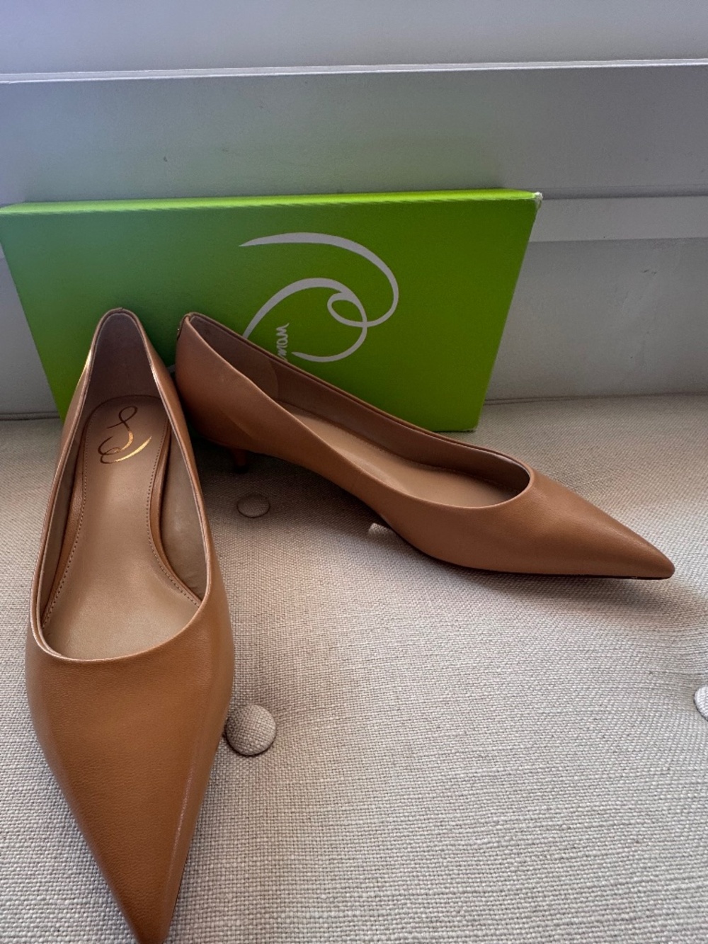 NEW Sam Edelman Tan Leather Kitten Heel Pumps | Size 8.5 | NWT | Box Included